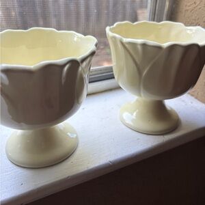 Williams Sonoma Cream Accent Vases